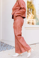 Washed Rose Leather Pants Strut & Bolt