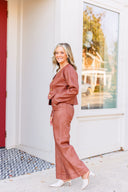 Washed Rose Leather Pants Strut & Bolt