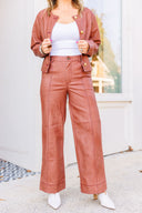 Washed Rose Leather Pants Strut & Bolt