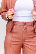 Washed Rose Leather Pants Strut & Bolt