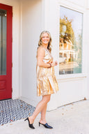 Claira Metallic Mini Dress Ciebon