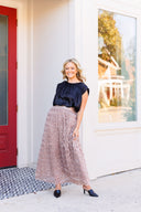 Mauve Blossom Tulle Skirt in February