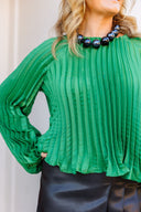 Pleated Raglan Blouse Ciebon