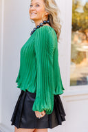 Pleated Raglan Blouse Ciebon