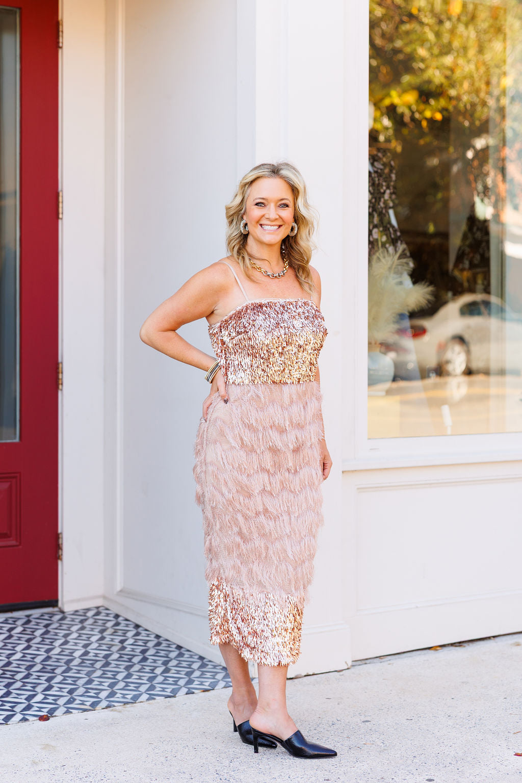 Champagne Dreams Sequin Fringe Dress – Laundry Dae