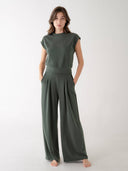 CAP SLEEVE LOUNGE TOP ELLE GREY