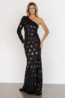 Formal Evening Gown (Midi to Long) Black Ricarica S