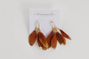 Caramel Gold Dipped Feathers Statement Earrings St Armands Designs of Sarasota