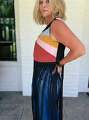 The Sunset Social Colorblock Fringe Vest Saints & Hearts
