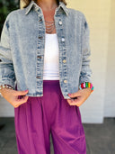 The Perfect Layer Cropped Denim Button-Down Risen