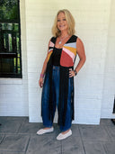 The Sunset Social Colorblock Fringe Vest Saints & Hearts
