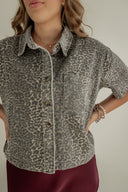Cheetah Chic Denim Top
