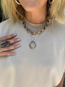 Lion Head Pendant Toggle Chain Link Necklace Pretty Persuasions