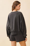 CT9542-Washed French Terry Relaxed Fit Sweatshirt TCEC