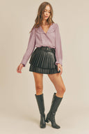 RUFFLE COLLAR BUTTON DOWN TOP MTP1699 &MERCI