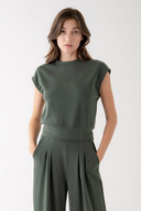 CAP SLEEVE LOUNGE TOP ELLE GREY