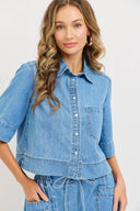 CASUAL EVERYDAY EFFORTLESS DENIM BUTTON DOWN SHIRT Sweet Lovely by Jen