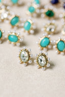 Crystal Pearl Oval Stud Earrings St Armands Designs of Sarasota