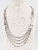 N26225 4 Row Chain Bold Equestrian Link Statement Necklace Pretty Persuasions