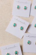 Turquoise and Pearl Oval Stud Earrings St Armands Designs of Sarasota