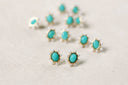 Turquoise and Pearl Oval Stud Earrings St Armands Designs of Sarasota