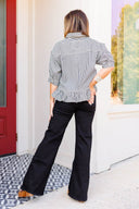 Black High Rise Twisted Seam Wide Jean - Laundry Dae