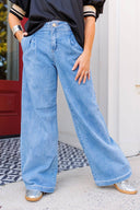 Light Wash Pleated Denim - Laundry Dae
