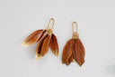 Caramel Gold Dipped Feathers Statement Earrings St Armands Designs of Sarasota
