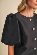 CROPPED SATIN FINISH BUTTON UP TOP MTP5230 &MERCI