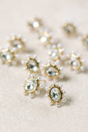 Crystal Pearl Oval Stud Earrings St Armands Designs of Sarasota