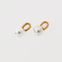 Drop Pearl Huggie Hoop Earrings - WATERPROOF Pretty Simple