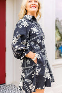 Inked Petals Mini Dress