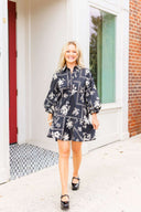 Inked Petals Mini Dress