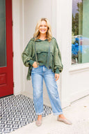 Washed Terry Eyelet Sweatshirt