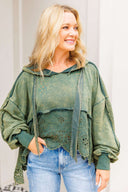 Washed Terry Eyelet Sweatshirt