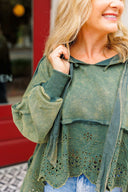 Washed Terry Eyelet Sweatshirt