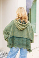 Washed Terry Eyelet Sweatshirt