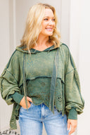 Washed Terry Eyelet Sweatshirt