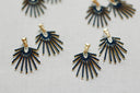 Navy Sunburst Statement Drop Earrings