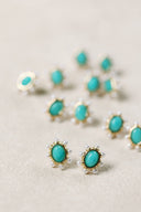Turquoise and Pearl Oval Stud Earrings St Armands Designs of Sarasota