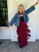 The After Hours Fringe Sweater Skirt Lalavon