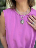 Lion Head Pendant Toggle Chain Link Necklace Pretty Persuasions