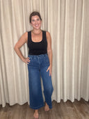 High Rise Crop Wide Leg Jeans
