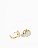 Two Tone Hand Brushed Square Studs