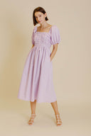 Lavender Grosgrain Midi Dress