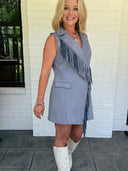 The Blue Belle Fringe Vest Dress Saints & Hearts