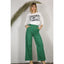 Cotton Twill Wide Leg Pants