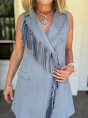 The Blue Belle Fringe Vest Dress Saints & Hearts