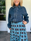 The Cool Girl Denim Bomber Jacket Risen