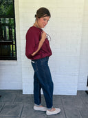 The Plot Twist Textured Barrel Jeans | Risen Risen